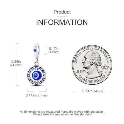 Classic Devil's Eye Charms Beads Original Bracelet Fine DIY Jewelry 925 Sterling Silver 912349723-700S