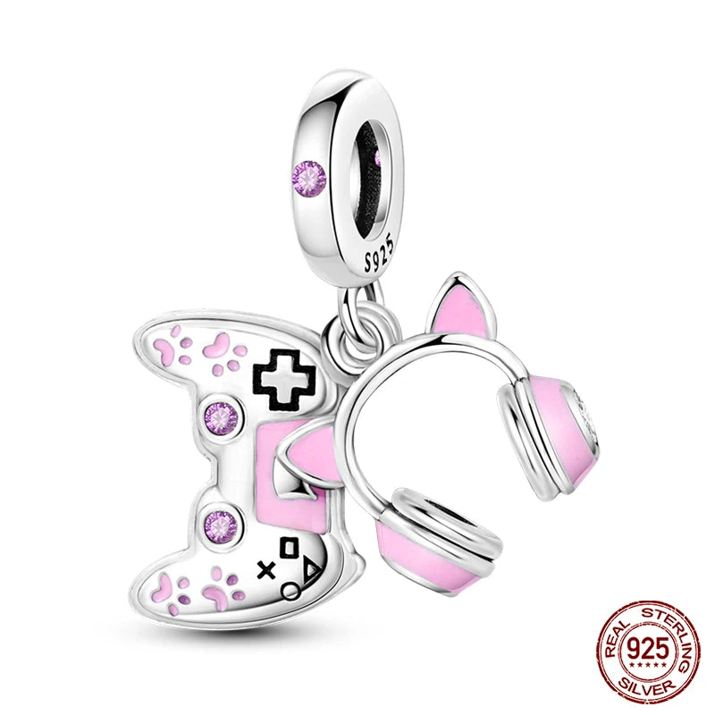 Fashion Bee Astronaut Eiffel Tower 925Silver Charms Beads  Original Bracelet Fine DIY Jewelry 912349723-400S