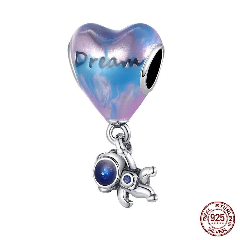 Fashion Bee Astronaut Eiffel Tower 925Silver Charms Beads  Original Bracelet Fine DIY Jewelry 912349723-400S