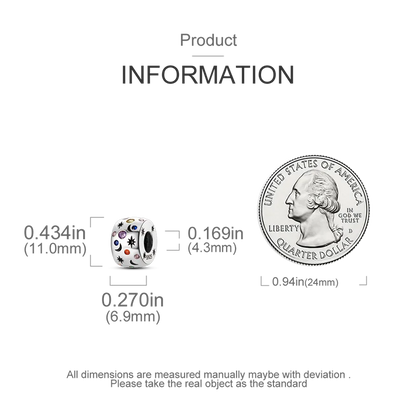 Shining Colorful Heart Charms Beads  Original 925Silver Bracelet Exquisite DIY Jewelry Gift 912349723-300S