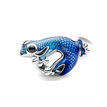NEW Murano Glass Pink and Blue Sea Turtle Charm Fish Bead  Original Bracelet Fine DIY Jewelry 925 Sterling Silver 912349723-800S