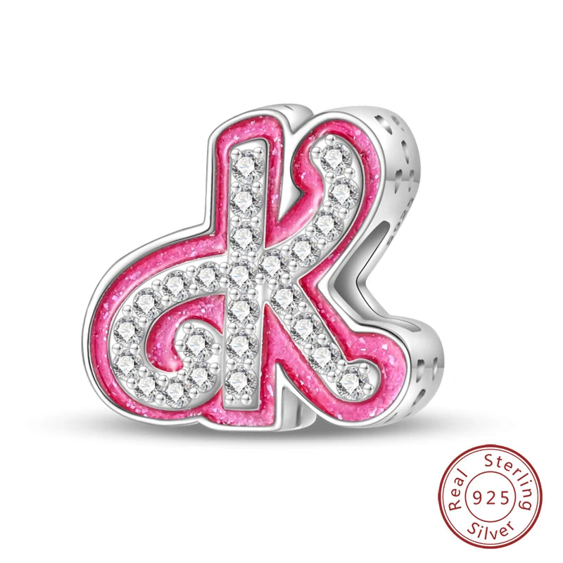 Romantic Shine 26 Letters DIY Love Charms Beads Original Bracelet Fine DIY Jewelry 925 Sterling Silver 912349723-L200S