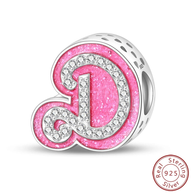 Romantic Shine 26 Letters DIY Love Charms Beads Original Bracelet Fine DIY Jewelry 925 Sterling Silver 912349723-L200S