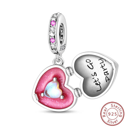 Fashion Pink Princess Skirt Bag Lipstick Charms Beads Original Bracelet Fine DIY Jewelry 925 Sterling Silver 912349723-900S