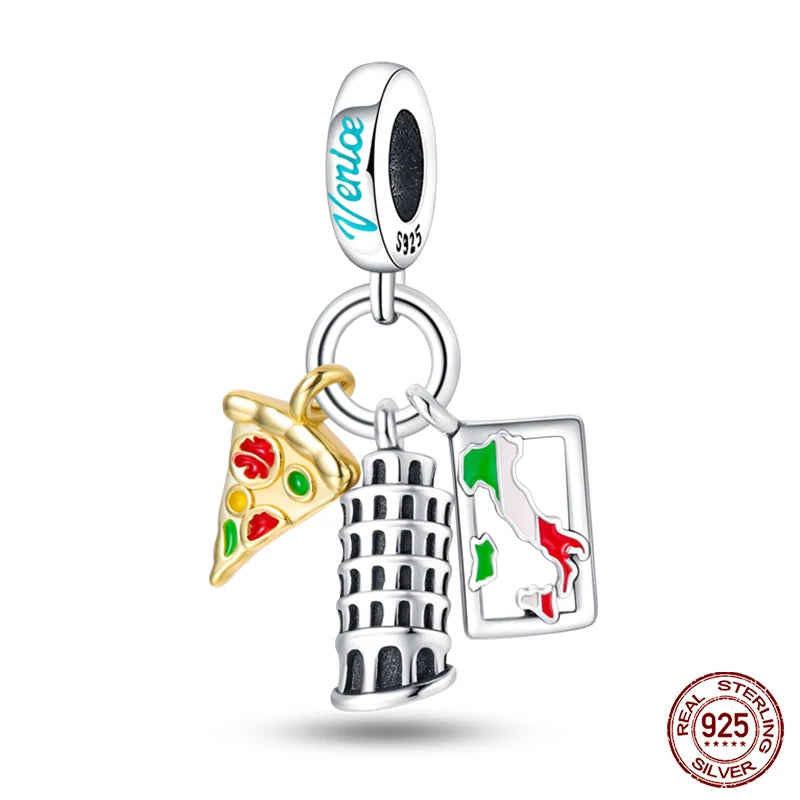 Original Design Charms Famous Attractions series pendant 925 Sliver Bracelet bead DIY Jewelry Gifts 912349723-C