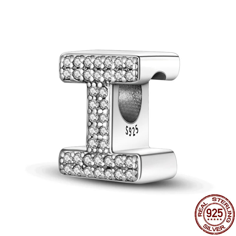 Romantic Shine 26 Letters DIY Love Charms Beads Original Bracelet Fine DIY Jewelry 925 Sterling Silver 912349723-L200S