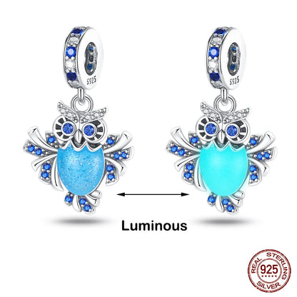 Glow in the dark  Firefly Honeybee Star  925 Silver Charms Beads  Original Bracelets Fine DIY Jewelry 912349723-200S