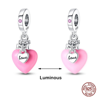 Glow in the dark  Firefly Honeybee Star  925 Silver Charms Beads  Original Bracelets Fine DIY Jewelry 912349723-200S