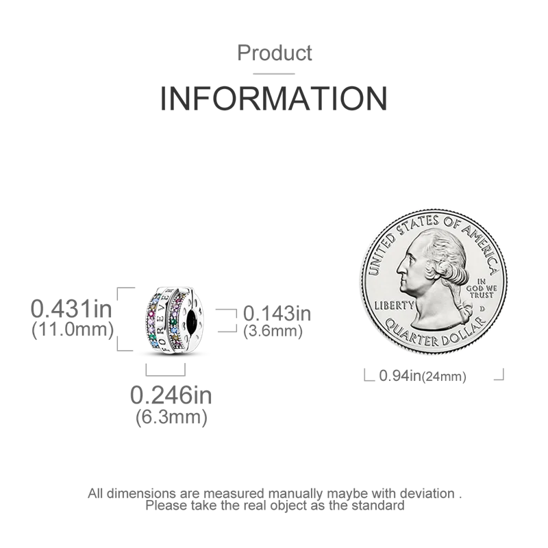 Shining Colorful Heart Charms Beads  Original 925Silver Bracelet Exquisite DIY Jewelry Gift 912349723-300S