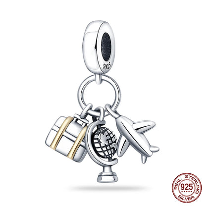 Fashion Bee Astronaut Eiffel Tower 925Silver Charms Beads  Original Bracelet Fine DIY Jewelry 912349723-400S