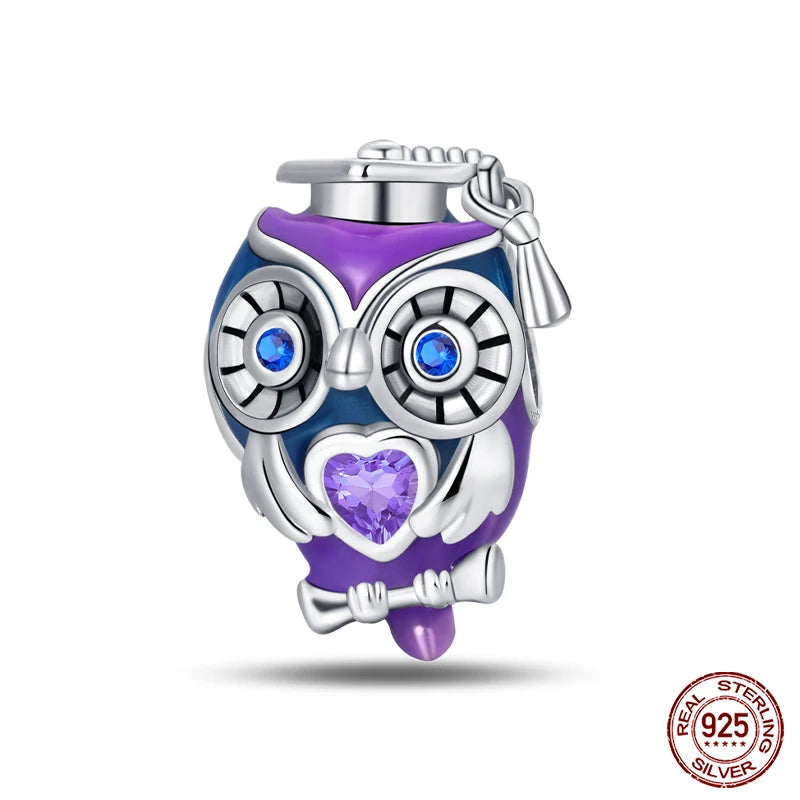 100%Silver Purple Color Series Charms Beads Original Bracelets DIY Jewelry 912349723-C