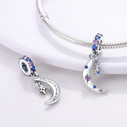 Shining Colorful Heart Charms Beads  Original 925Silver Bracelet Exquisite DIY Jewelry Gift 912349723-300S