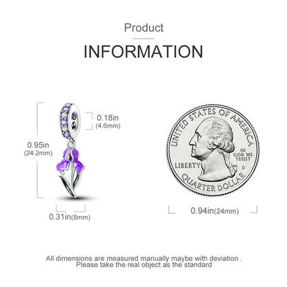 100%Silver Purple Color Series Charms Beads Original Bracelets DIY Jewelry 912349723-C