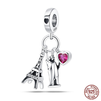 Original Design Charms Famous Attractions series pendant 925 Sliver Bracelet bead DIY Jewelry Gifts 912349723-C