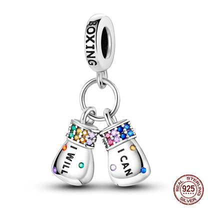Shining Colorful Heart Charms Beads  Original 925Silver Bracelet Exquisite DIY Jewelry Gift 912349723-300S