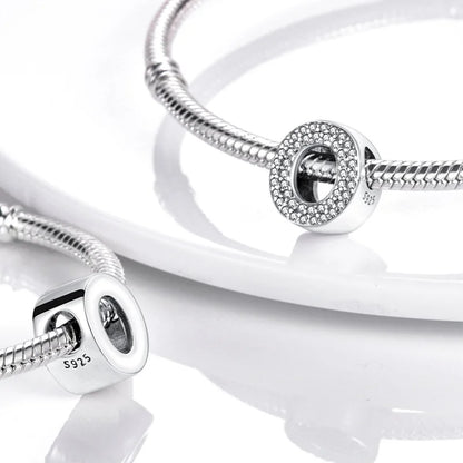 Romantic Shine 26 Letters DIY Love Charms Beads Original Bracelet Fine DIY Jewelry 925 Sterling Silver 912349723-L200S