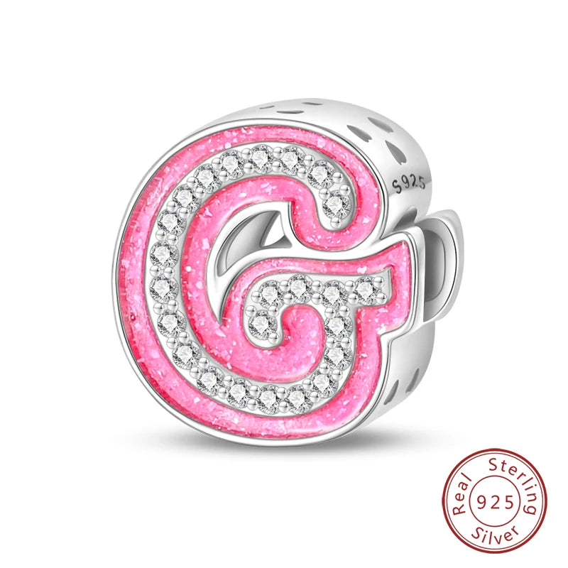 Romantic Shine 26 Letters DIY Love Charms Beads Original Bracelet Fine DIY Jewelry 925 Sterling Silver 912349723-L200S