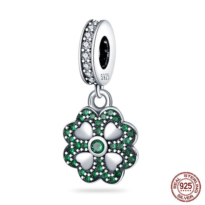 Lucky Four Leaf Clover Series Charms Beads  Original Bracelet Fine DIY Jewelry 925 Sterling Silver 912349723-500S