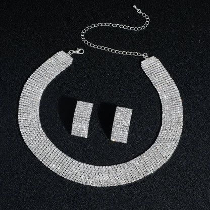 Rhinestone Earrings Necklace 3Pcs Jewelry Set ZT4000S