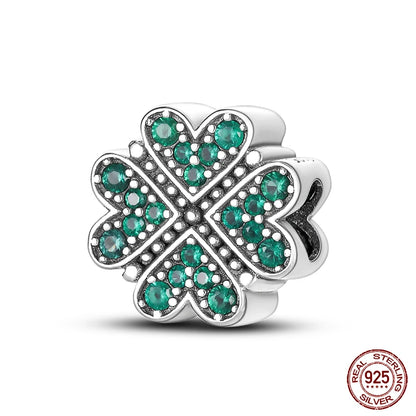 Lucky Four Leaf Clover Series Charms Beads  Original Bracelet Fine DIY Jewelry 925 Sterling Silver 912349723-500S