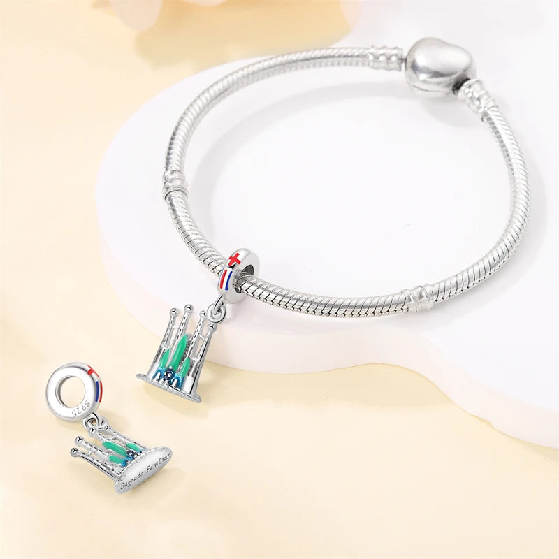 Original Design Charms Famous Attractions series pendant 925 Sliver Bracelet bead DIY Jewelry Gifts 912349723-C