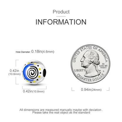 Classic Devil's Eye Charms Beads Original Bracelet Fine DIY Jewelry 925 Sterling Silver 912349723-700S