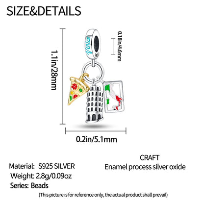 Original Design Charms Famous Attractions series pendant 925 Sliver Bracelet bead DIY Jewelry Gifts 912349723-C