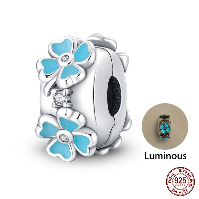 Lucky Four Leaf Clover Series Charms Beads  Original Bracelet Fine DIY Jewelry 925 Sterling Silver 912349723-500S