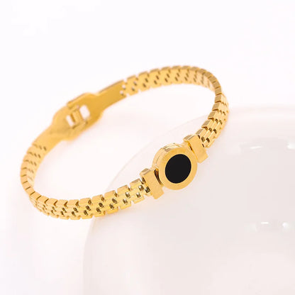 Titanium Steel Stainless Steel Inlaid Zircon Gold Plated Bracelet