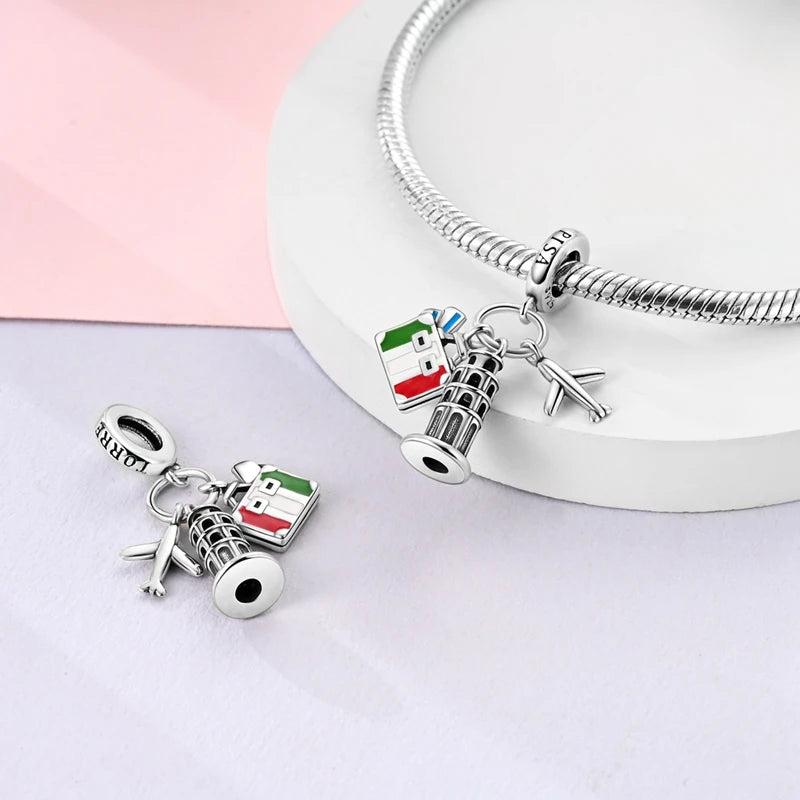 Original Design Charms Famous Attractions series pendant 925 Sliver Bracelet bead DIY Jewelry Gifts 912349723-C
