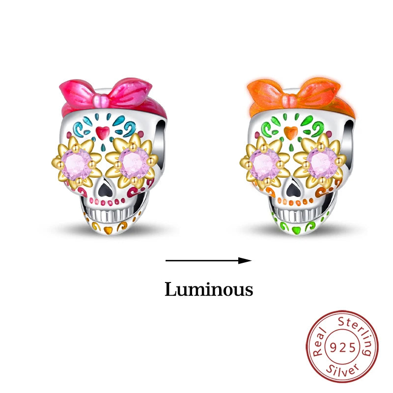 Glow in the dark  Firefly Honeybee Star  925 Silver Charms Beads  Original Bracelets Fine DIY Jewelry 912349723-200S