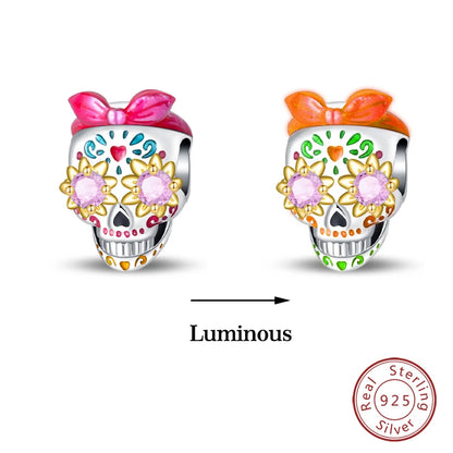 Glow in the dark  Firefly Honeybee Star  925 Silver Charms Beads  Original Bracelets Fine DIY Jewelry 912349723-200S