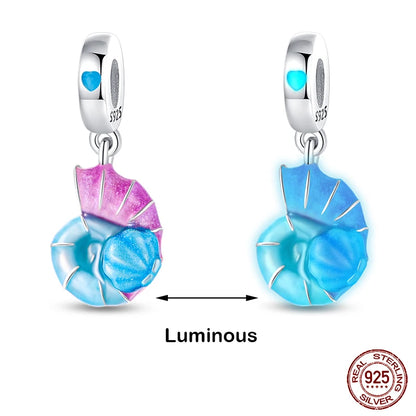 Glow in the dark  Firefly Honeybee Star  925 Silver Charms Beads  Original Bracelets Fine DIY Jewelry 912349723-200S