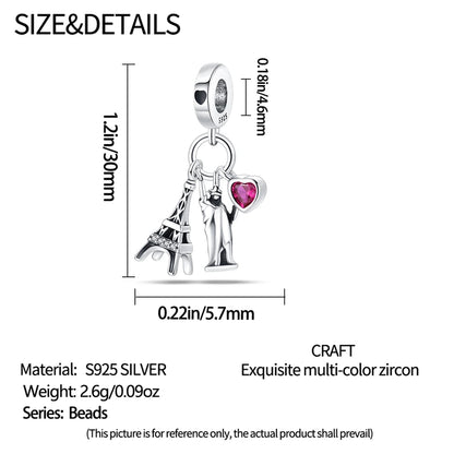 Original Design Charms Famous Attractions series pendant 925 Sliver Bracelet bead DIY Jewelry Gifts 912349723-C