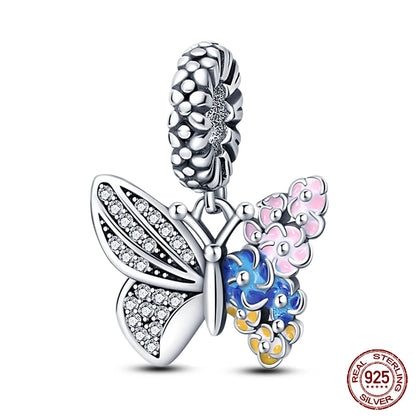 Fashion Bee Astronaut Eiffel Tower 925Silver Charms Beads  Original Bracelet Fine DIY Jewelry 912349723-400S