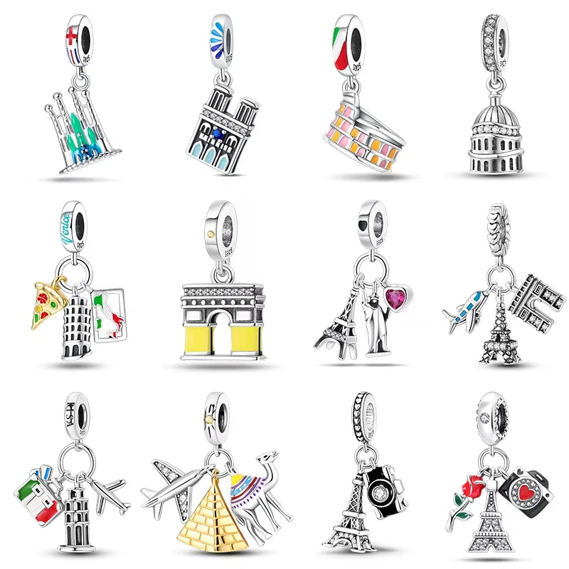 Original Design Charms Famous Attractions series pendant 925 Sliver Bracelet bead DIY Jewelry Gifts 912349723-C