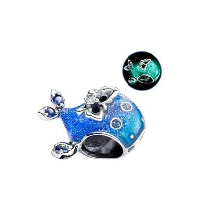 NEW Murano Glass Pink and Blue Sea Turtle Charm Fish Bead  Original Bracelet Fine DIY Jewelry 925 Sterling Silver 912349723-800S