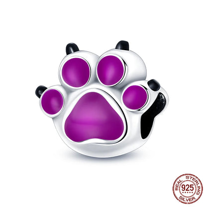 100%Silver Purple Color Series Charms Beads Original Bracelets DIY Jewelry 912349723-C