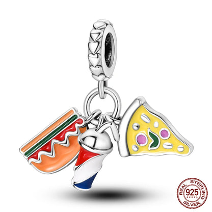 Original Design Charms Colorful fruit beverage series pendant 925 Sliver Bracelet bead DIY Jewelry Gifts 912349723-KJC1230