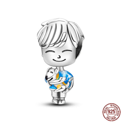 Fashion Bee Astronaut Eiffel Tower 925Silver Charms Beads  Original Bracelet Fine DIY Jewelry 912349723-400S