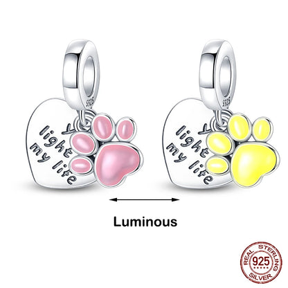 Glow in the dark  Firefly Honeybee Star  925 Silver Charms Beads  Original Bracelets Fine DIY Jewelry 912349723-200S