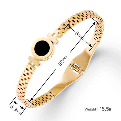 Titanium Steel Stainless Steel Inlaid Zircon Gold Plated Bracelet