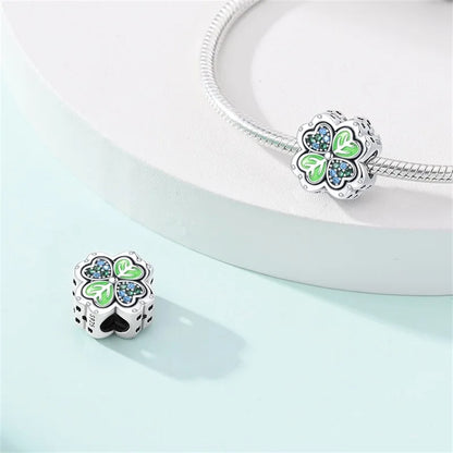 Lucky Four Leaf Clover Series Charms Beads  Original Bracelet Fine DIY Jewelry 925 Sterling Silver 912349723-500S