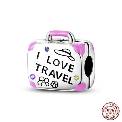 100%Silver Purple Color Series Charms Beads Original Bracelets DIY Jewelry 912349723-C