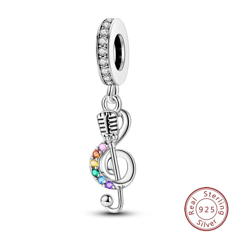 Shining Colorful Heart Charms Beads  Original 925Silver Bracelet Exquisite DIY Jewelry Gift 912349723-300S