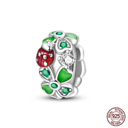 Lucky Four Leaf Clover Series Charms Beads  Original Bracelet Fine DIY Jewelry 925 Sterling Silver 912349723-500S