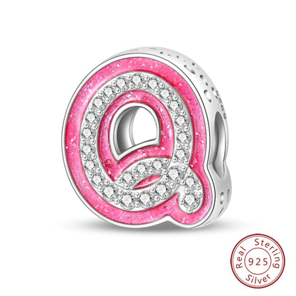 Romantic Shine 26 Letters DIY Love Charms Beads Original Bracelet Fine DIY Jewelry 925 Sterling Silver 912349723-L200S