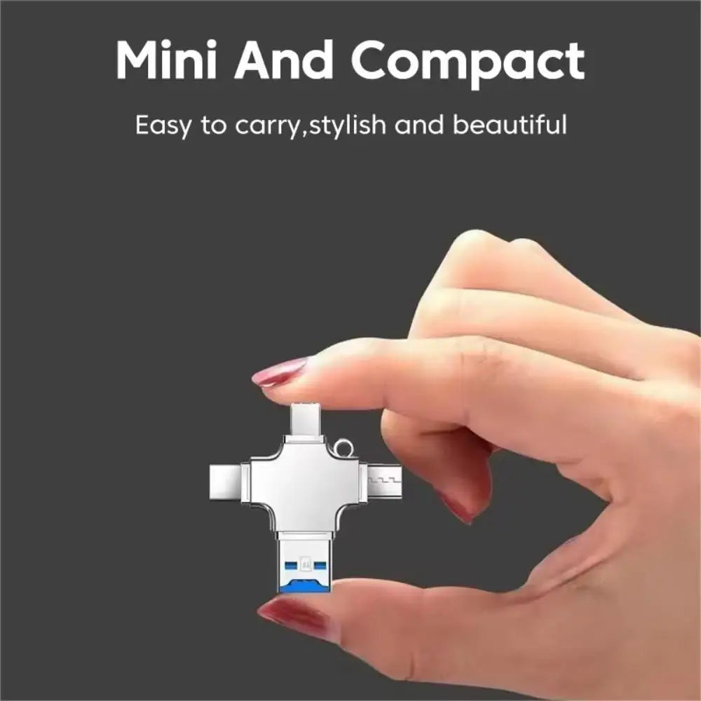 Lector de tarjetas de memoria Micro SD 4 en 1 para iPhone, iPad, Android, Mac, PC, cámara, tipo C, iluminación, USB C, lector de Android, lector portátil 