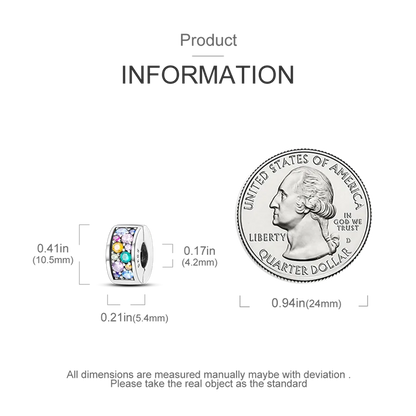 Shining Colorful Heart Charms Beads  Original 925Silver Bracelet Exquisite DIY Jewelry Gift 912349723-300S