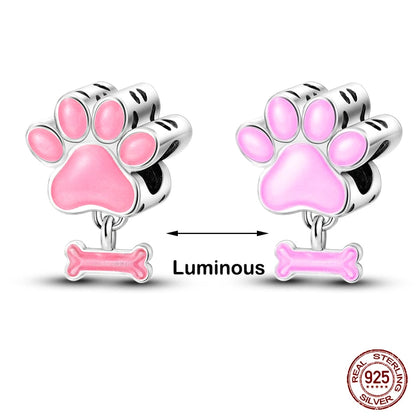 Glow in the dark  Firefly Honeybee Star  925 Silver Charms Beads  Original Bracelets Fine DIY Jewelry 912349723-200S